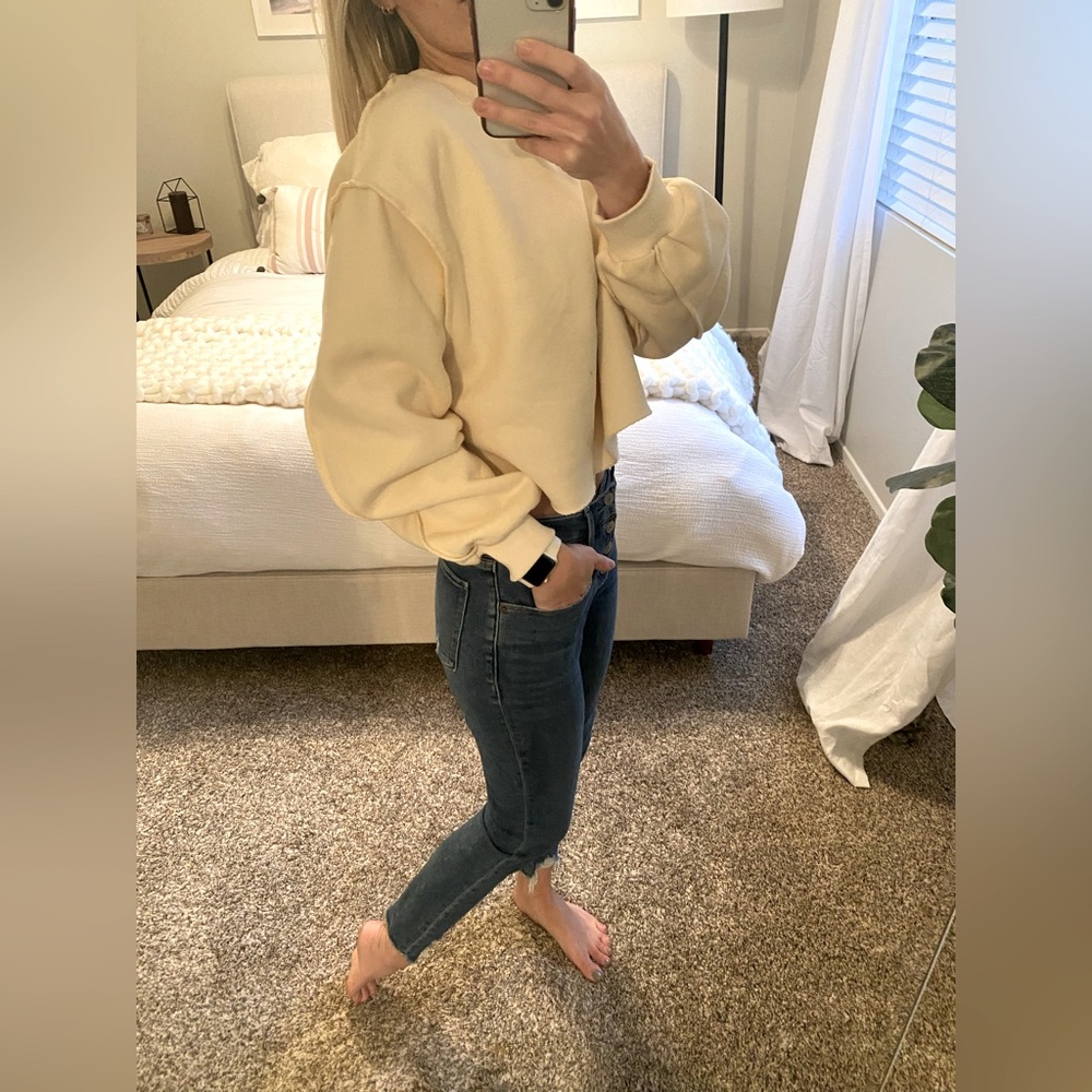 Crop crewneck sweater